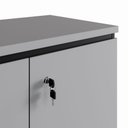 Ver imagem 6 de Armário Baixo para Escritório e Home Office Travamento com Chave 2 Portas 1 Prateleira 80cm Cinza