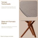 Ver imagem 4 de Mesa Ballare Tampo 135cm Redondo Texturizado Moderna Mobilia Off White/imbuia Natural