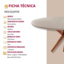 Ver imagem 5 de Mesa Ballare Tampo 135cm Redondo Texturizado Moderna Mobilia Off White/imbuia Natural