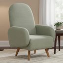 Ver imagem 2 de Poltrona de Amamentação Fixa Pés Manu Dolce D02 Bouclê Verde Oliva C-199 - Lyam Decor