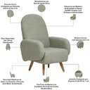Ver imagem 4 de Poltrona de Amamentação Fixa Pés Manu Dolce D02 Bouclê Verde Oliva C-199 - Lyam Decor