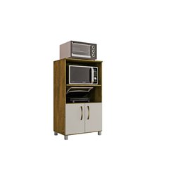 Balcão Cozinha para Forno Elétrico Microondas Multiuso com 2 Portas e 4 Pés Helena 65x120cm Canela/o - 1