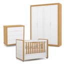 Ver imagem 1 de Quarto de Bebe 4 Portas Tutto New com Capitonê New Boucle e Gaveteiro Freijó Branco Acetinado - Mati