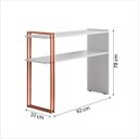 Ver imagem 3 de Aparador Decorativo Lizzy Branco Detalhes Metálicos Rosê - Ms