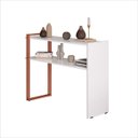 Ver imagem 1 de Aparador Decorativo Lizzy Branco Detalhes Metálicos Rosê - Ms