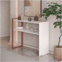 Ver imagem 2 de Aparador Decorativo Lizzy Branco Detalhes Metálicos Rosê - Ms