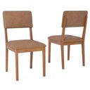 Ver imagem 1 de Kit 2 Cadeiras Estofadas Madeira Maciça 22159 Corino Kaki Ornar