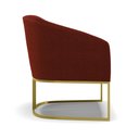 Ver imagem 5 de Kit 2 Poltronas Stella Bouclê Terra Base Metálica Industrial Dourado - D'Rossi