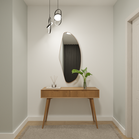 Espelho Orgânico 115cm X 50cm E23 Moldura Couro Caramelo Luxo Lançamento Quarto