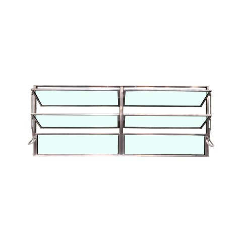 Vitro Basculante 2 Seções de Alumínio Brilhante 60x150