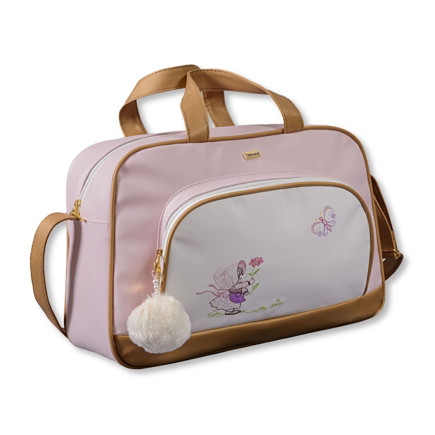 Mala Maternidade em Nylon com Bolso a Menina e a Flor 41cm