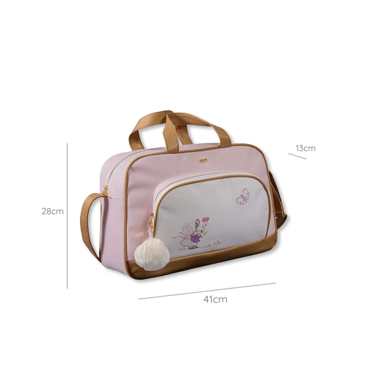 Mala Maternidade em Nylon com Bolso a Menina e a Flor 41cm - 3