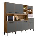 Ver imagem 1 de Kit Cozinha Mirela C/ 8 Portas e 2 Gavetas Carvalho/chumbo