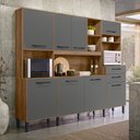 Ver imagem 2 de Kit Cozinha Mirela C/ 8 Portas e 2 Gavetas Carvalho/chumbo