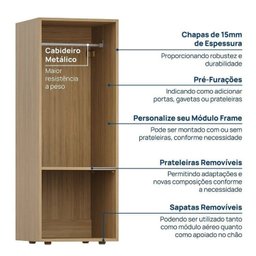 Guarda Roupa 13 Módulos 16 Portas 6 Gavetas Frame Cabecasa MadeiraMadeira   - 6