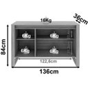 Ver imagem 3 de Balcão Armário para Escritório 3 Portas em Mdp Amêndoa