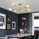 Ver imagem 5 de Lustre Sputnik Luminaria 6 Lampadas E27 Candelabro Quarto Sala Recepcao Residencial Comercial Ilumin
