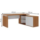 Ver imagem 2 de Mesa em L para Escritório Argentina Freijó Branco