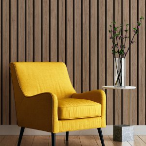 Papel de Parede Adesivo Ripas Grossas Tons Claro Madeira 3m