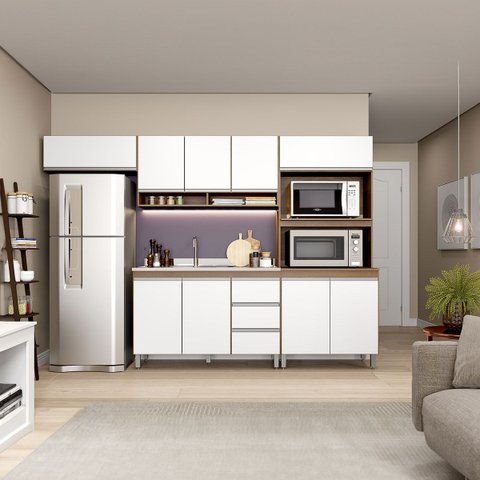Balcão Pia Cozinha Modulada Serena com Gavetas Mdp 0449