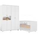 Ver imagem 1 de Berço Nacional Life 2217 com Guarda Roupa Infantil Vittoria Branco- Móveis Albatroz
