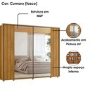 Ver imagem 4 de Guarda Roupa Casal 2 Portas Deslizante com Espelhos Dali 278 Cm Cumaru Madetec