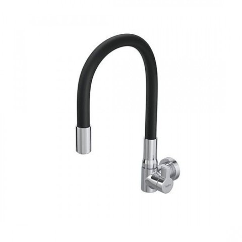 Torneira Cozinha Parede Bica Flexivel Preta 1/4v - Hydramotion
