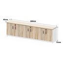 Ver imagem 3 de Armário Baixo Escritório 6 Portas 2,60m com Chave e 3 Prateleiras 100% MDF F5 Office Cor:Macadâ