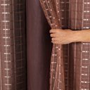 Ver imagem 2 de Cortina Daily Varão 1,5m Blackout PVC com Voil Xadrez 2,00MX1,40m Sala Quarto Marrom