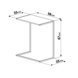 Mesa Lateral de Apoio Industrial 67x58x35cm - 4