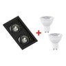 Spot Embutido Duplo Recuado Mr16 Branco/preto + 2 Lâmpada Mr16 6w Stella 3000k 4000k 5000k Cor:preto - 2