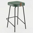 Ver imagem 3 de Kit 02 Banquetas Altas Cozinha e Área Gourmet Vik Estofada Couríssimo Verde - Desk Design