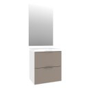 Ver imagem 2 de Gabinete para Banheiro com Cuba e Espelheira 60cm Pietra Branco/Gianduia Brilho