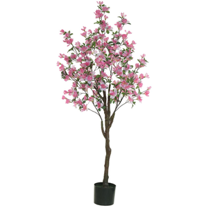 Planta Árvore Artificial Azaleia Pu C/pote X544 Rosa 1,4m