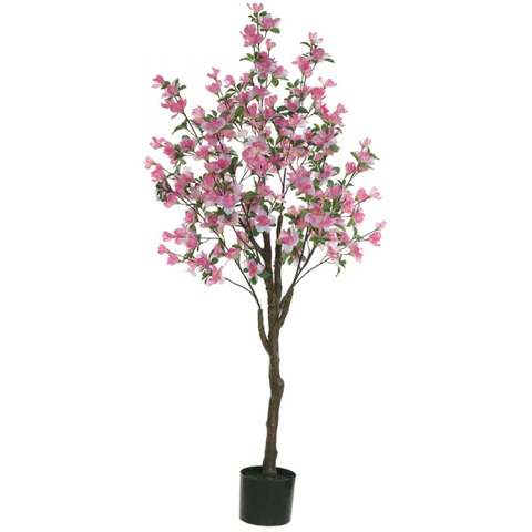 Planta Árvore Artificial Azaleia Pu C/pote X544 Rosa 1,4m