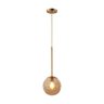 Lustre Pendente Orby Dourado Vidro Bola Âmbar Moderno Luxo Sala Quarto Escritório Inl88 - 1