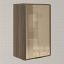 Ver imagem 2 de Armario Aereo 1 Porta Vidro Mdf 40 Cm Kali 1220261 Carvalho Toq Nicioli