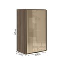 Ver imagem 3 de Armario Aereo 1 Porta Vidro Mdf 40 Cm Kali 1220261 Carvalho Toq Nicioli