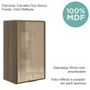 Ver imagem 4 de Armario Aereo 1 Porta Vidro Mdf 40 Cm Kali 1220261 Carvalho Toq Nicioli