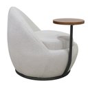 Ver imagem 2 de Poltrona Kaira Mesa Lateral Direita Base Fixa Preto Bouclé Creep Off White - Nexta Casa
