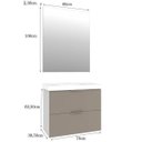 Ver imagem 3 de Gabinete para Banheiro com Cuba e Espelheira 80cm Pietra Branco/Gianduia Brilho