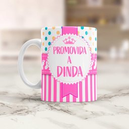 Caneca Convite para Madrinha De Batismo Dinda - 3