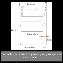 Gabinete para Banheiro com Cuba e Espelheira 80cm Pietra  - 3