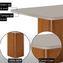 Ver imagem 6 de Mesa de Jantar Eloise 180cm Tampo MDF Vidro Canto Copo com 6 Cadeiras Aline