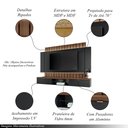 Ver imagem 3 de Painel Home Suspenso 2.2 para Tv até 70" com Fita Led Mdp/mdf Illusion Preto/castanho G26 - Hb Móvei