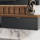 Ver imagem 7 de Painel Home Suspenso 2.2 para Tv até 70" com Fita Led Mdp/mdf Illusion Preto/castanho G26 - Hb Móvei
