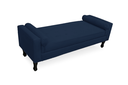Ver imagem 2 de Jogo Cabeceira Geovana + Calçadeira Fênix Queen 160cm Suede Azul Marinho