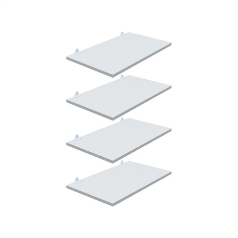 Kit 4 Prateleira Branca 50X30 + Suporte Flutuante Mdf  Organizadora Decoração Cozinha Banheiro Sala