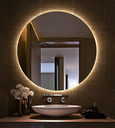 Ver imagem 2 de Espelho Orgânico Decorativo Lapidado com Led 60x60 Cm E08 para Sala, Quarto, Banheiro, 3000k 110v
