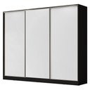 Ver imagem 3 de Guarda Roupa Casal 100% Mdf Madesa Zurique 3 Portas de Correr - Preto/branco
